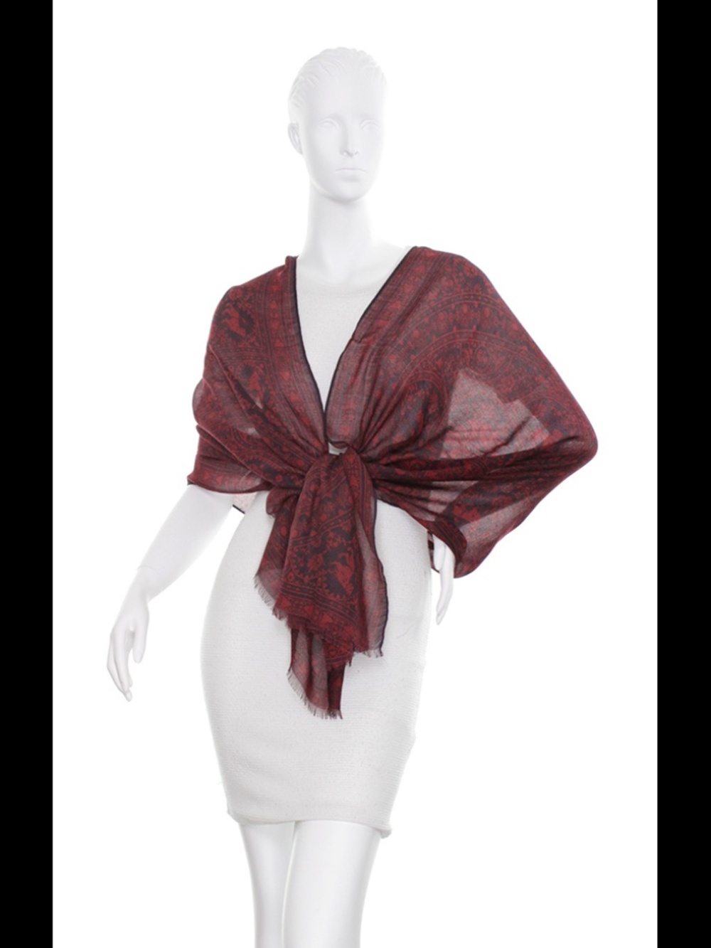 Florence Broadhurst Heraldic Print Scarf : Red/Black : New w/ Tags & Packaging